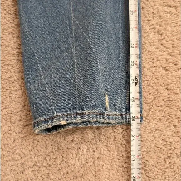 Abercrombie & Fitch The Mom Blue High Rise Cropped Ankle Jeans, size 27/US 4 - Picture 5 of 6